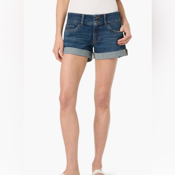 GREAT DEAL! NWT Darling Hudson Ruby Mid Thigh Cuffed Denim Shorts, Black, Sz 30! - Picture 4 of 8